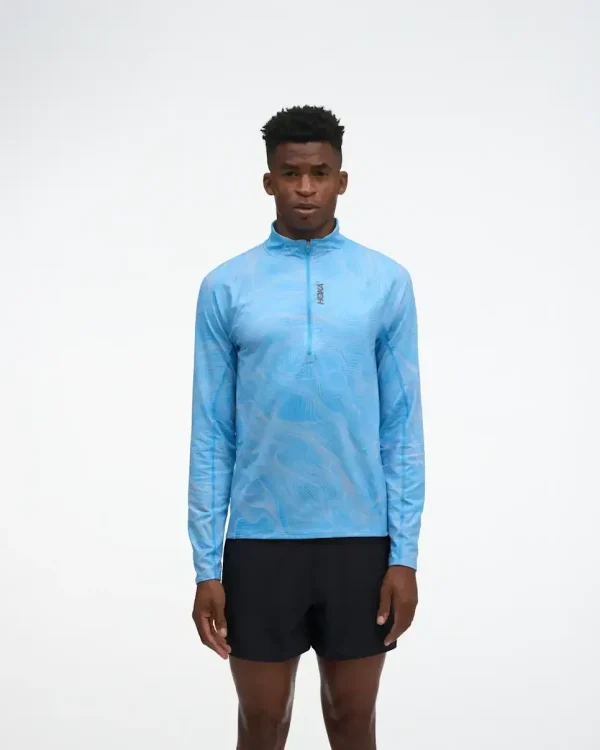 HOKA SkyForm Half Zip Mineral Blue Prt