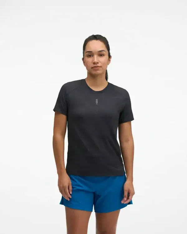 HOKA EveryRun Short Sleeve Black Squid Ink Prt (Women's)